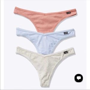 💕 PINK 3-PACK COTTON THONGS